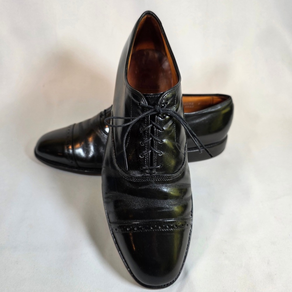 Allen Edmonds Byron Black Leather Cap Toe Oxford Dress Shoes Mens 12 D